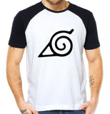camiseta konoha em branco e preto