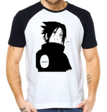 camiseta sasuke marca da maldição do déu em branco e preto 