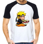 camiseta naruto ramen em branco e preto